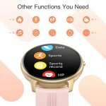 AGPTEK Pink Smartwatch for iOS and Android Phones