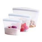 Silicone Reusable Food Storage Bags, 3-Pack
