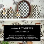 MACKENZIE-CHILDS Cheese Course, Cute Cheese Board and Serving Board for Charcuterie, Black-and-White Courtly Check