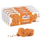 St Michel Caramel Palmiers Biscuits Made In France, pack of 4 (100g each) Non-GMO. Total of 48 Crunchy Caramel glazed Puff Pastry Butter Biscuits
