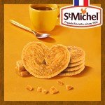 St Michel Caramel Palmiers Biscuits Made In France, pack of 4 (100g each) Non-GMO. Total of 48 Crunchy Caramel glazed Puff Pastry Butter Biscuits