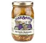 Jake & Amos Hot Garlic Pickled Mushrooms, 16 Oz