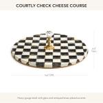 MACKENZIE-CHILDS Cheese Course, Cute Cheese Board and Serving Board for Charcuterie, Black-and-White Courtly Check