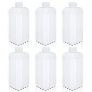 Plastic Sample Bottles with Caps, 16.9oz (6 Pcs)