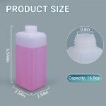 Plastic Sample Bottles with Caps, 16.9oz (6 Pcs)