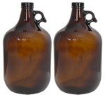 Amber Glass Jug 1 Gallon with 38mm Cap - 2 Pack
