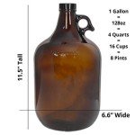 Amber Glass Jug 1 Gallon with 38mm Cap - 2 Pack