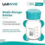 12PCS 100ml Glass Media Bottles with Caps
