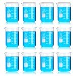 HUAOU 12-Piece 50ml Glass Beaker Set