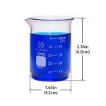 HUAOU 12-Piece 50ml Glass Beaker Set