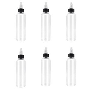 6-Pack 4oz Plastic Squeeze Dispensing Bottles