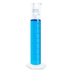 500ml Graduated Plastic Measuring Cylinder for Labs