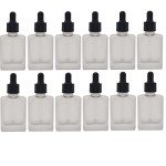 1 oz Square Glass Bottle for Essential Oils (12PCS)