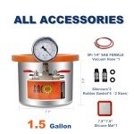 BACOENG 1.5 Gallon Vacuum Chamber Kit with Pump