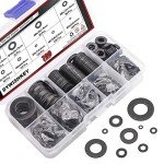 Black Zinc Plated Steel Flat Washers Assortment Kit