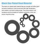 Black Zinc Plated Steel Flat Washers Assortment Kit