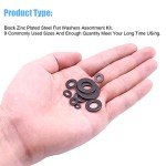 Black Zinc Plated Steel Flat Washers Assortment Kit