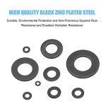 Black Zinc Plated Steel Flat Washers Assortment Kit