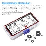 Black Zinc Plated Steel Flat Washers Assortment Kit