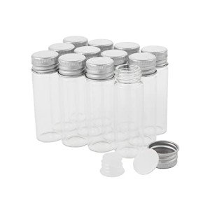 15ml Glass Vials with Screw Caps, 12 Pack