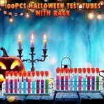 100 Pcs Halloween Test Tubes with Rack