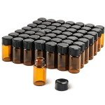 50 Pcs 3ml Amber Glass Storage Vials