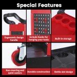 MaxWorks 50886 3-Shelf Rolling Utility Cart