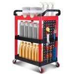 MaxWorks 50886 3-Shelf Rolling Utility Cart