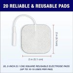 Syrtenty 2"X2" Reusable Latex-Free TENS Unit Pads