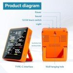 9-in-1 Portable Air Quality Monitor - Sun Orange