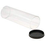 Clear Plastic Storage Tubes with Black Lids - 5 Pack