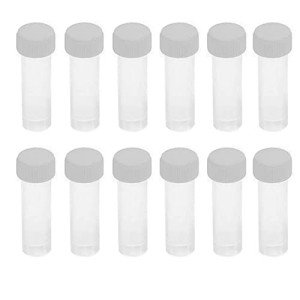 12-Pack 25ml Clear Plastic Sample Bottles with Caps