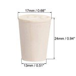 White Tapered Rubber Stoppers for Lab Tubes - 5 Pack