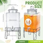 Honeydak 4.6 Gallon Glass Drink Dispenser with Stand