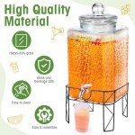 Honeydak 4.6 Gallon Glass Drink Dispenser with Stand