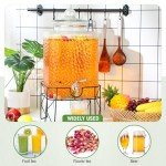 Honeydak 4.6 Gallon Glass Drink Dispenser with Stand