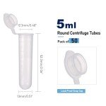 50 Pack 5ml Round Bottom Centrifuge Tubes