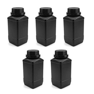 5-Pack 1000ml Plastic Lab Chemical Reagent Bottles