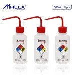 Maccx 500ml Acetone Narrow Mouth Wash Bottles - 3 Pack