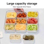 Guermok 9-Compartment Snack Container with Lid