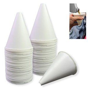 100 Disposable Paper Funnels for Oil, 6oz