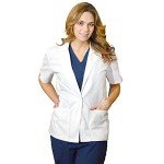 Medgear Women's White Short Sleeve Lab Coat, 2X