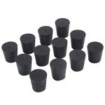 12-Pack Solid Rubber Stoppers Size #4 - Black