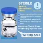 20 Pcs 1ml Sterile Empty Vials with Labels