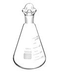 QWORK 500ml Borosilicate Glass Flask with Stopper