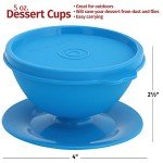 Ice Cream Cups with Lids - 5 oz Set of 6
