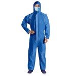 Blue Disposable Coveralls with Hood - Pack of 5