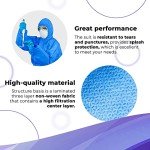 Blue Disposable Coveralls with Hood - Pack of 5