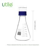 1000ml Glass Erlenmeyer Flask Set with Blue Caps