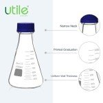 1000ml Glass Erlenmeyer Flask Set with Blue Caps